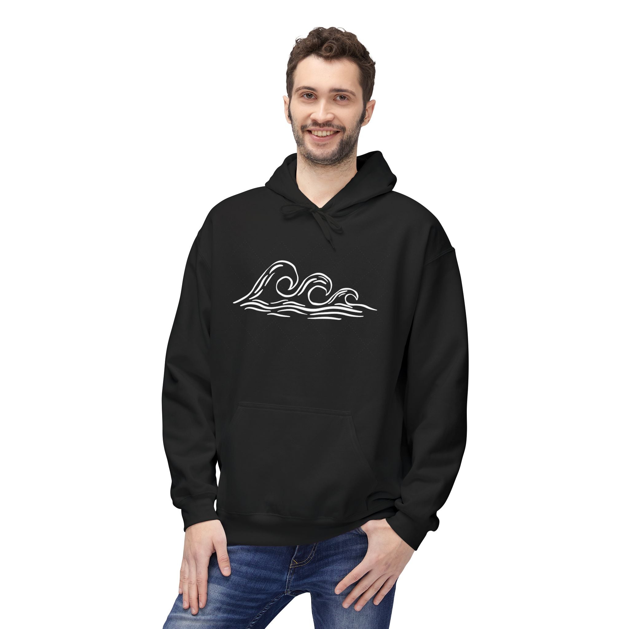 Lighthouse in the Storm Hoodie | Christian Faith Ocean Waves