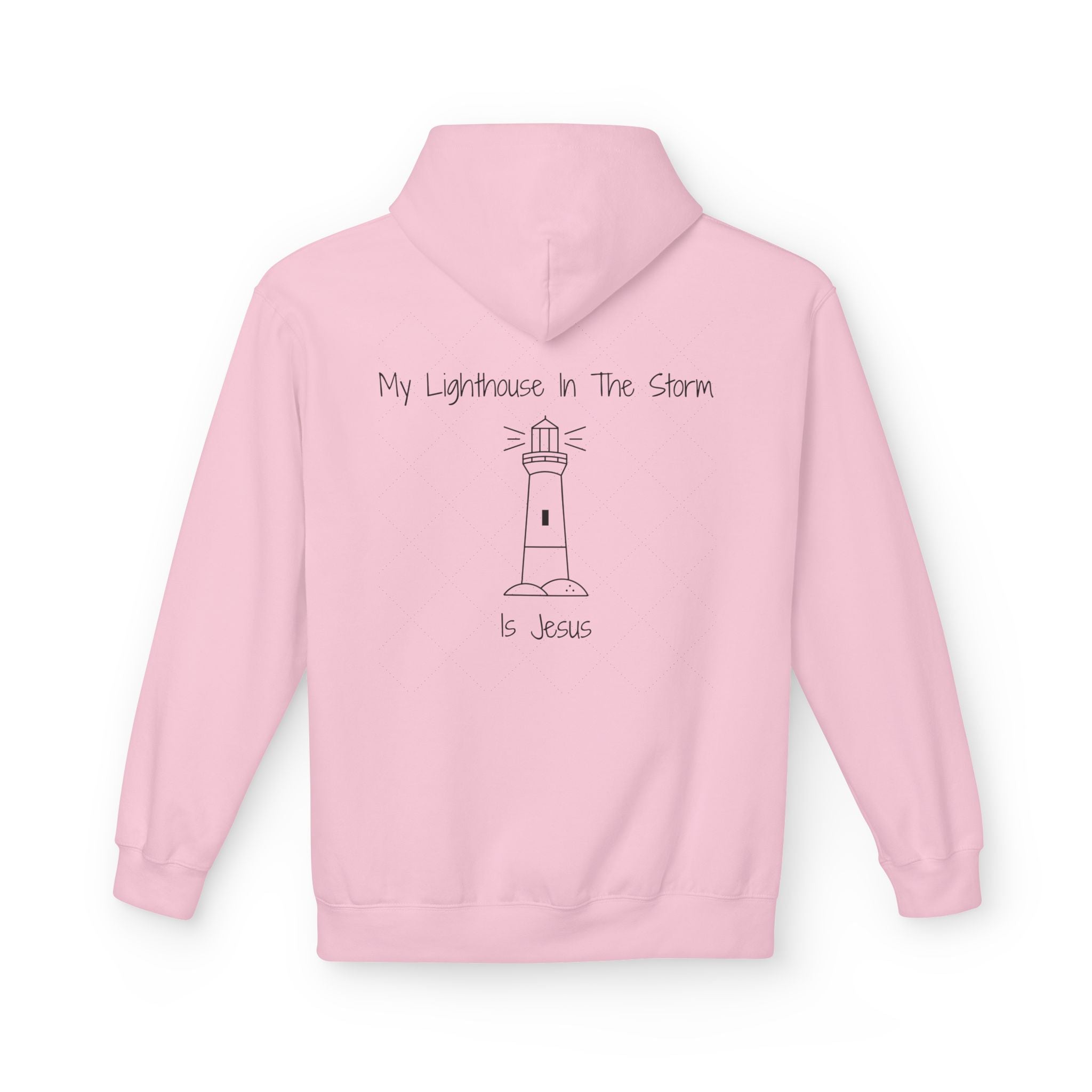 Lighthouse in the Storm Hoodie | Christian Faith Ocean Waves