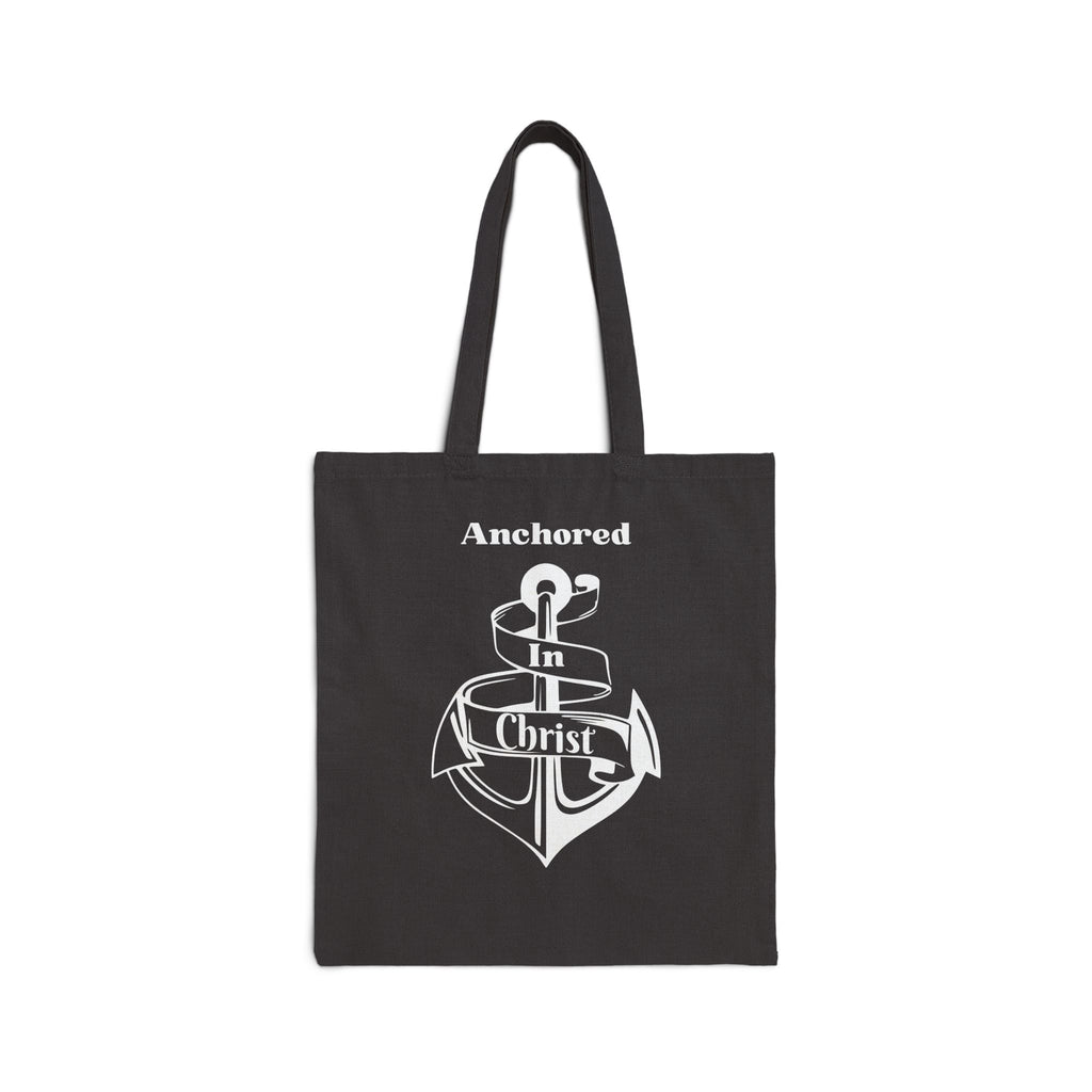 Anchored in Christ faith Tote | Christian Anchor Canvas Bag